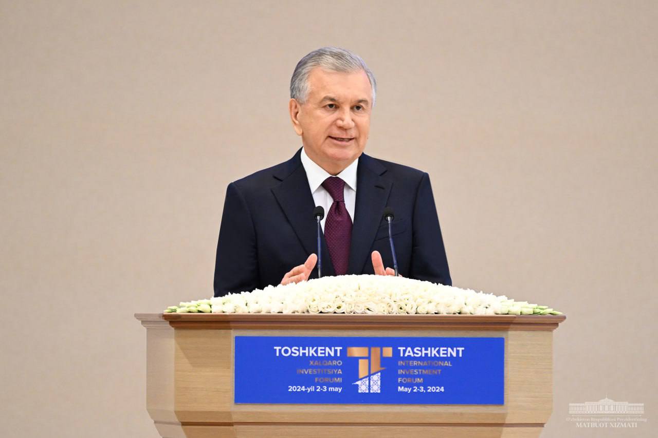 Shavkat Mirziyoyev uzbekh president TIIF uzbekistan tashkent 2024