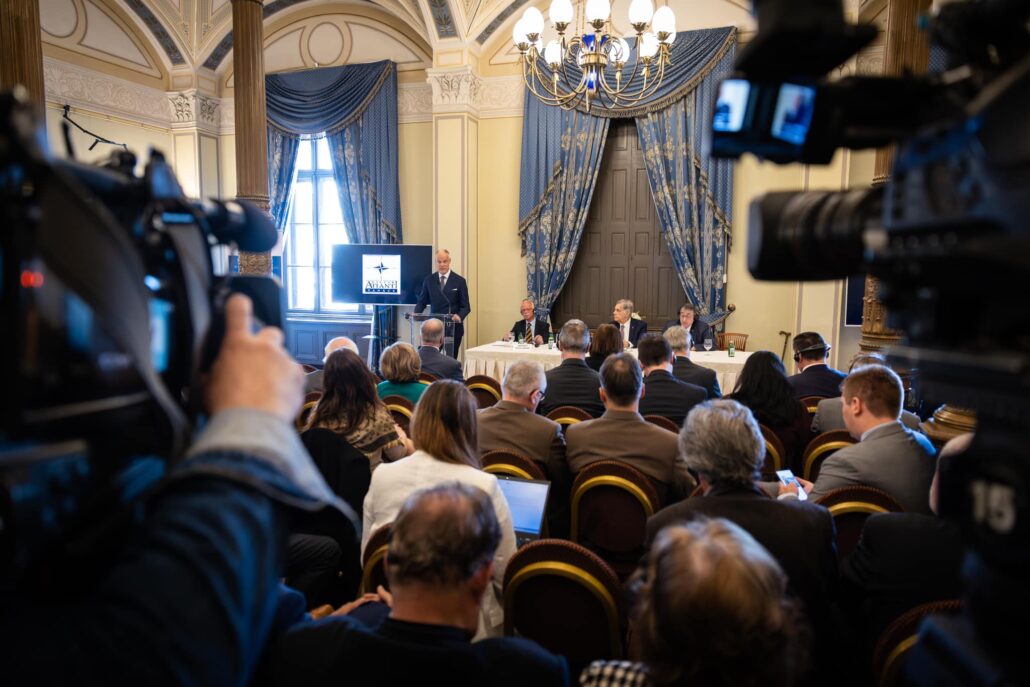 The conference marked the 75th anniversary of NATO's founding and the 25th anniversary of Hungary's membership in the alliance.