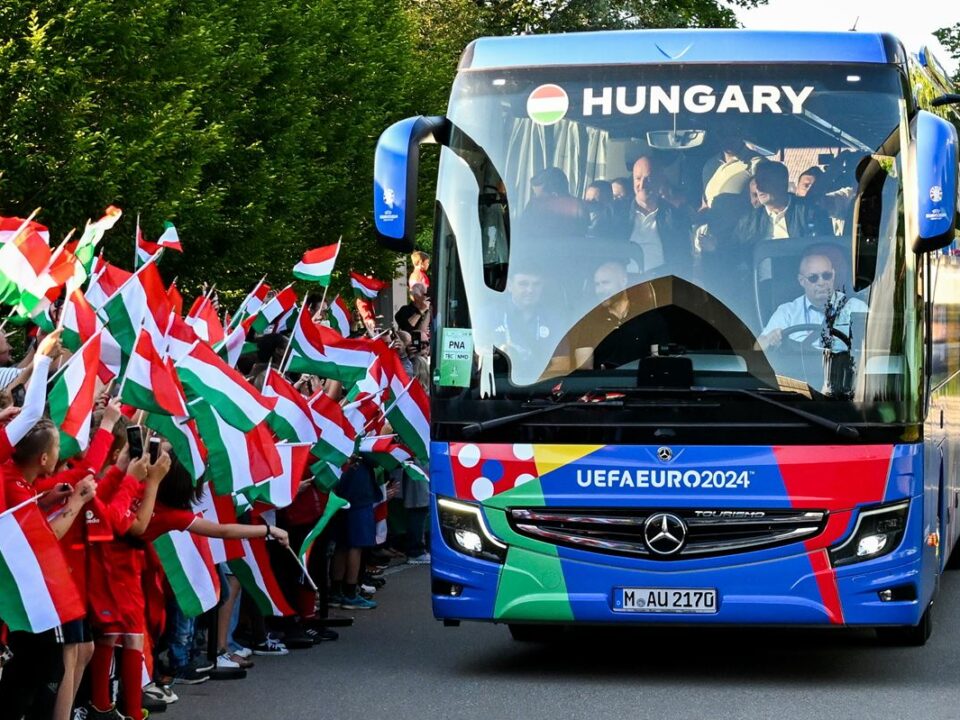 Euro 2024 the Hungarian national football team arrived in Germany to a huge crowd.