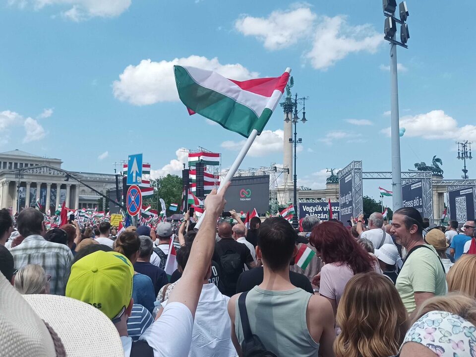 péter magyar demonstration budapest opposition