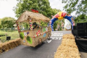 Participant performs during the Red Bull Soapbox Race in Budapest, Hungary on June 30, 2024. // Balázs Pálfi / Red Bull Content Pool