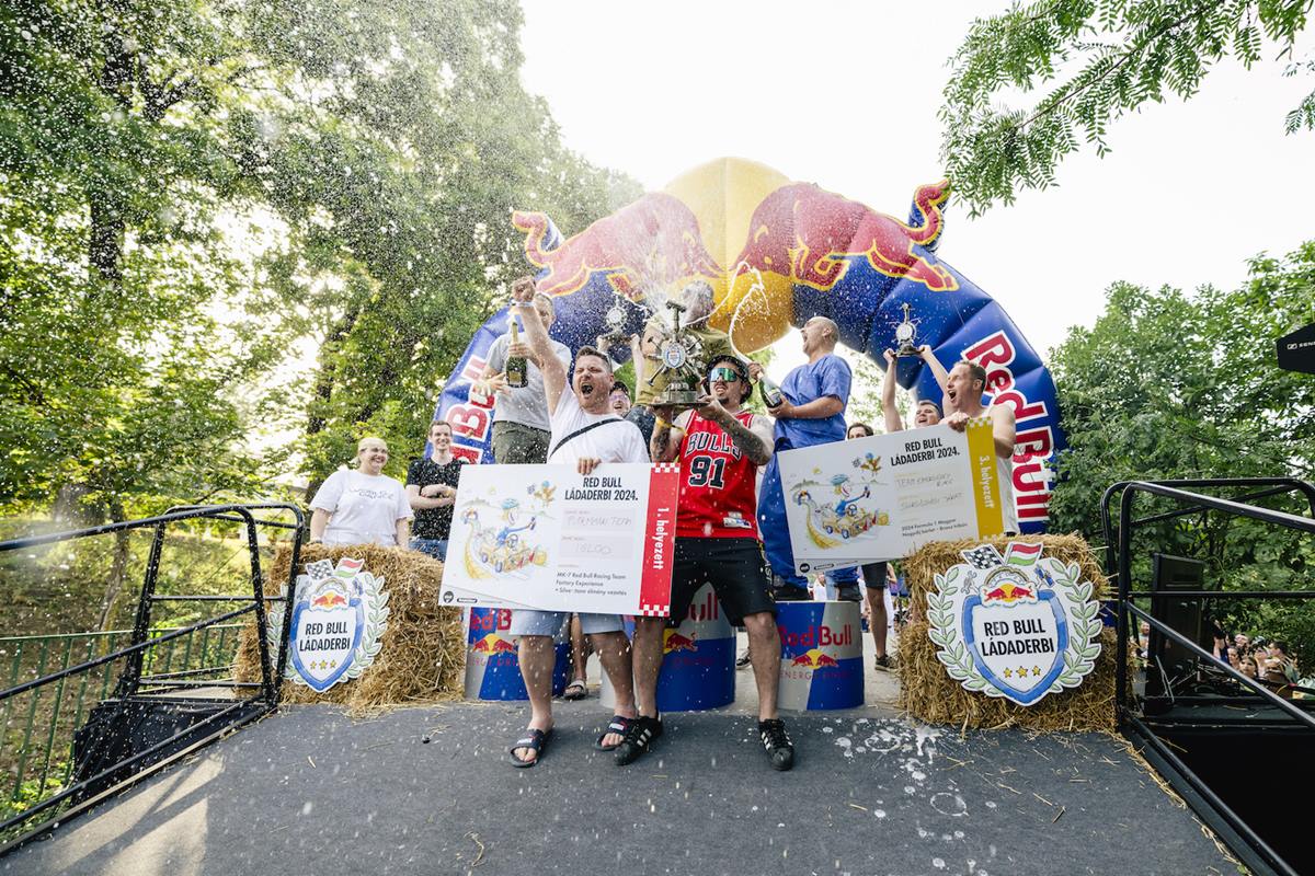 Participant performs during the Red Bull Soapbox Race in Budapest, Hungary on June 30, 2024. // Balázs Pálfi / Red Bull Content Pool