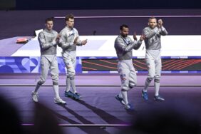 Silver medal men's sabre team Paris Olympics