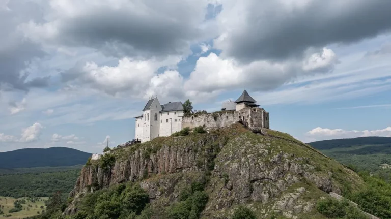 Hungary's earliest stone castle on top of volcano cone