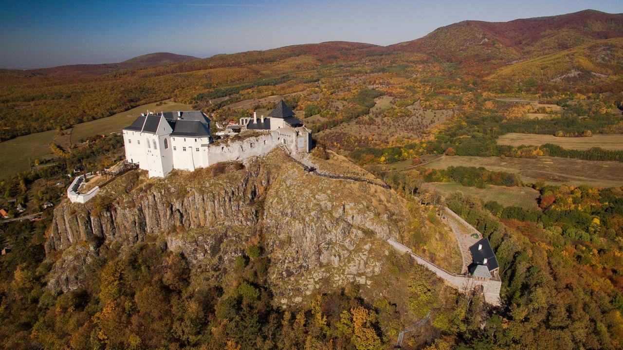 Hungary's earliest stone castle on top of volcano cone