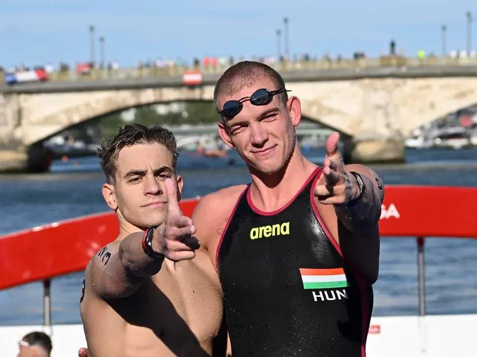 Hungarian gold and bronze in men's 10 km swimming marathon at Paris Olympics