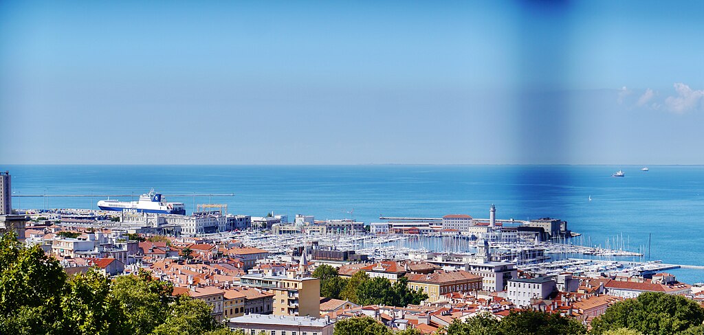 Hungary's seaport Trieste Italy illustration