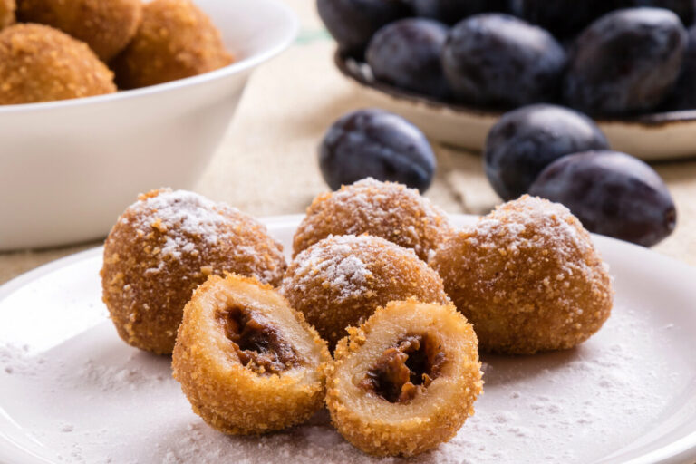 szilvás gombóc plum dumpling Hungarian sweet treat