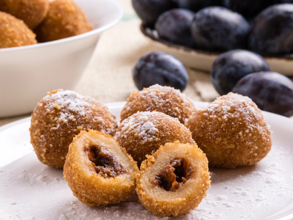 szilvás gombóc plum dumpling Hungarian sweet treat