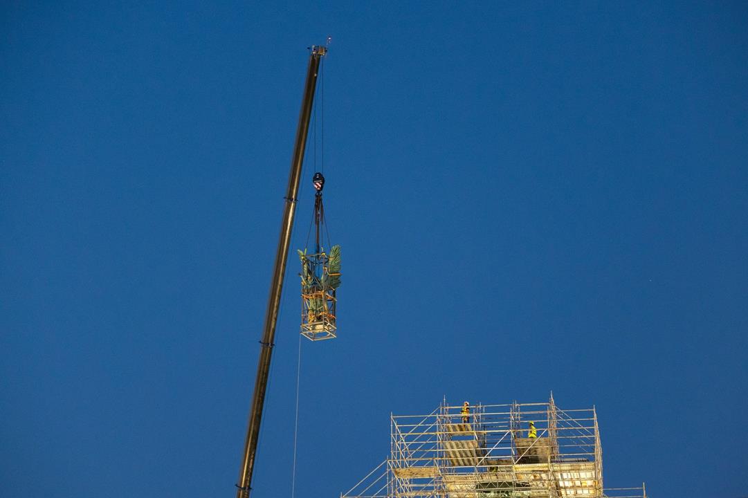 Budapest's guardian angel removed from its Heroes' Square column