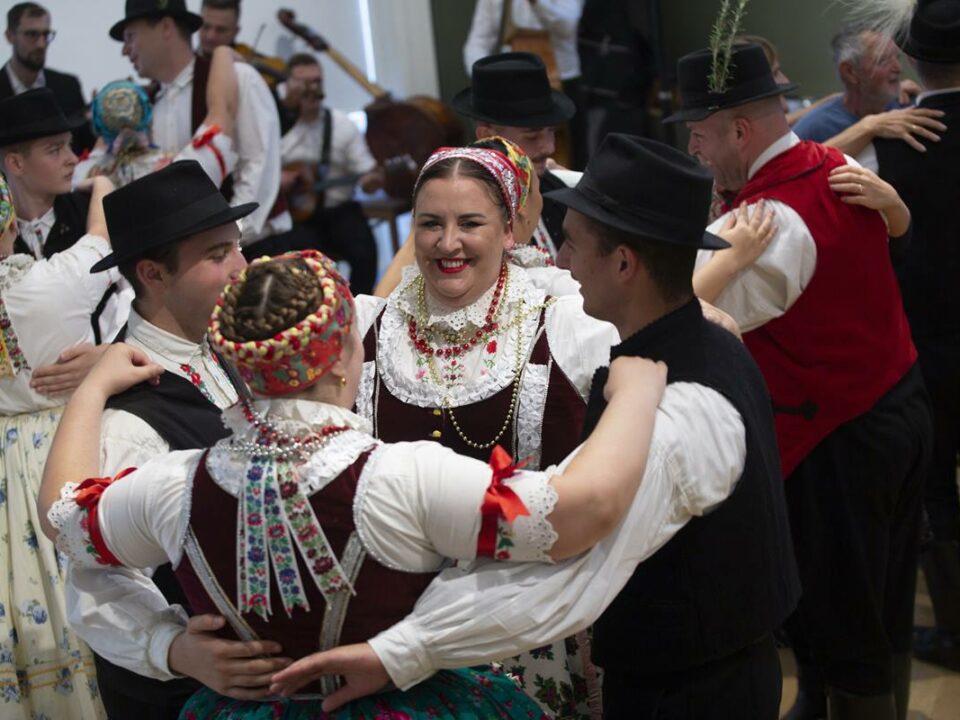 Budapest, September 29, 2024.Dancers perform at the celebration of the 30th anniversary of the Martin György Folk Dance Association at the House of Traditions in Budapest on 29 September 2024. MTI