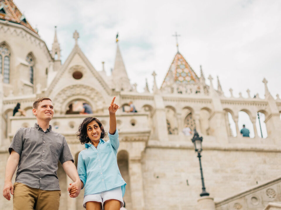 Young foreigners in Hungary Budapest tourists