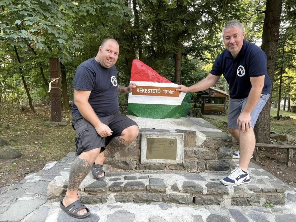 Hungary's highest point was repainted featuring the national colours, Kékes