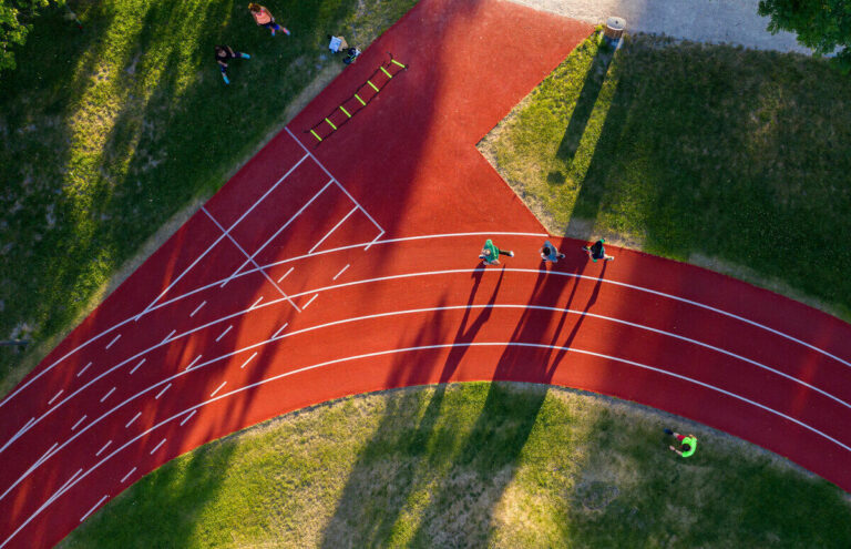 running tracks in Budapest City Park Városliget