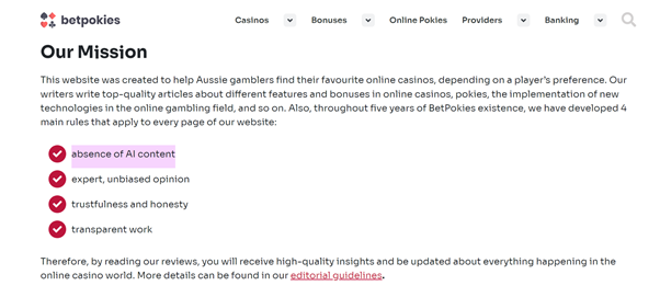 BetPokies.org Against Creation of AI Content in the Australian Gambling Market