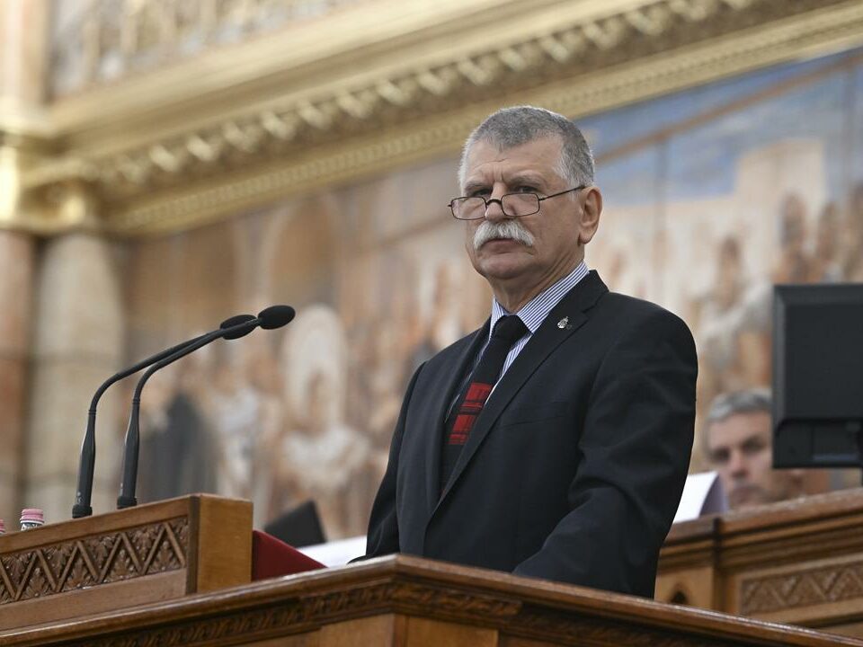 Speaker László Kövér in the Hungarian Parliament