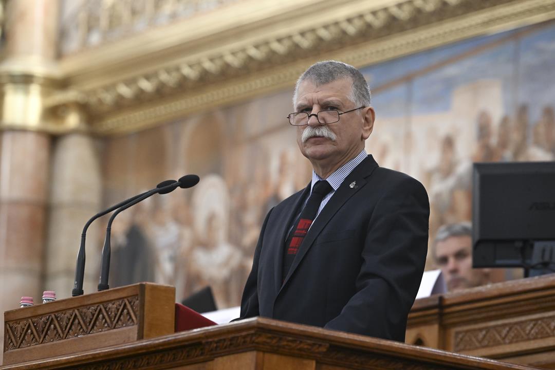 Speaker László Kövér in the Hungarian Parliament