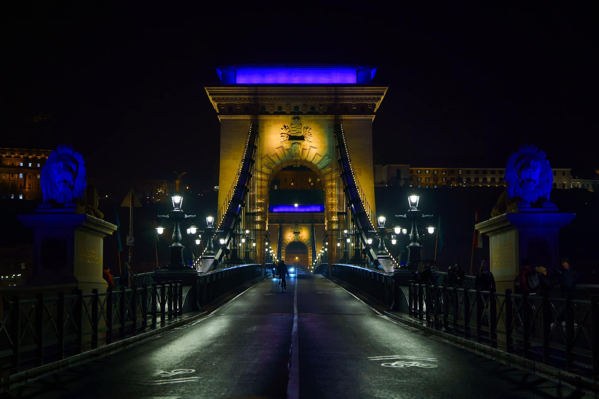 budapest ukraine colour chain bridge