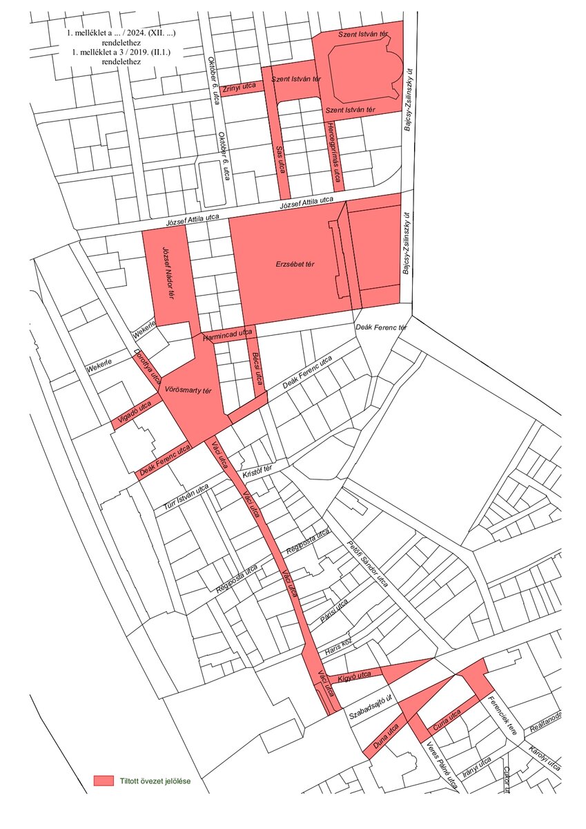 Budapest firework ban map