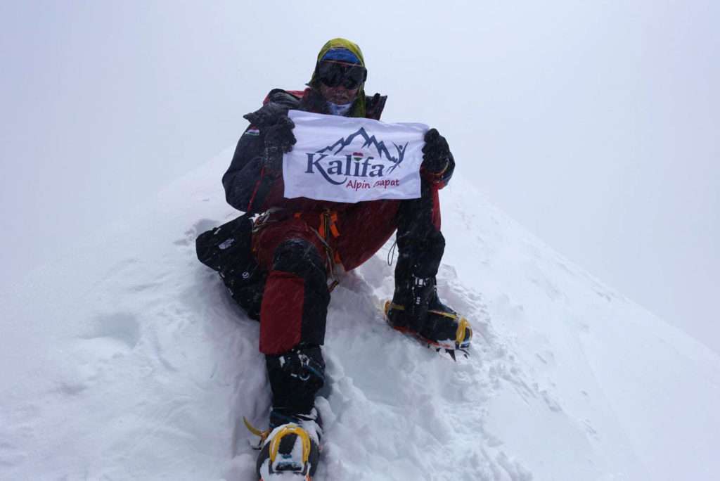 Hidden Peak, China. Hungarian mountaineer Csaba Varga climbs the 8080-meter Hidden Peak in Himalayas