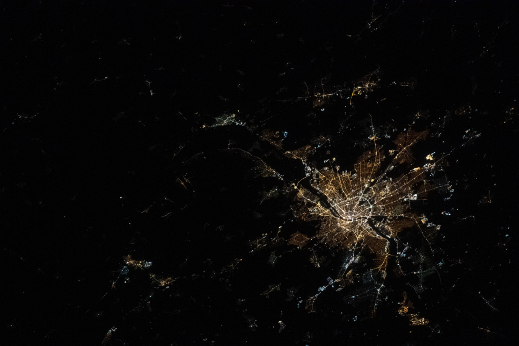 budapest at night from space