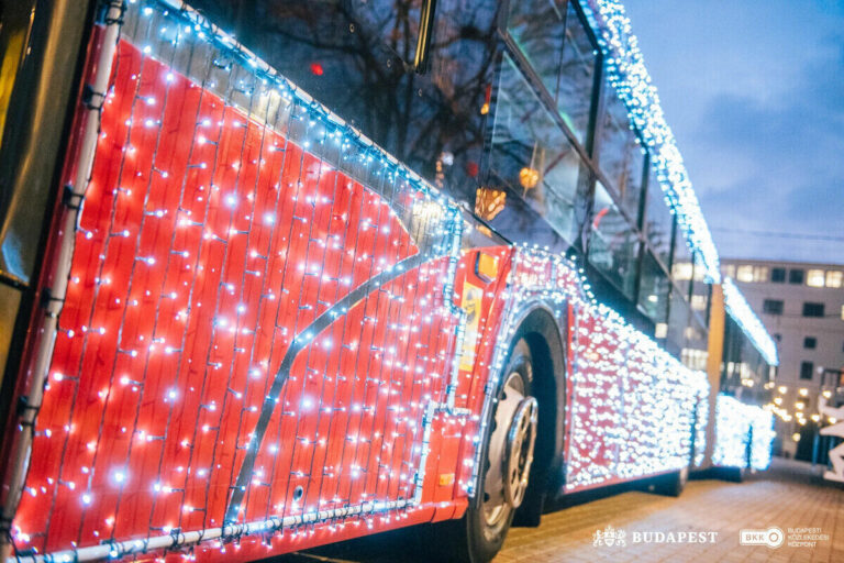 Budapest festive light bus Santa trolleybus