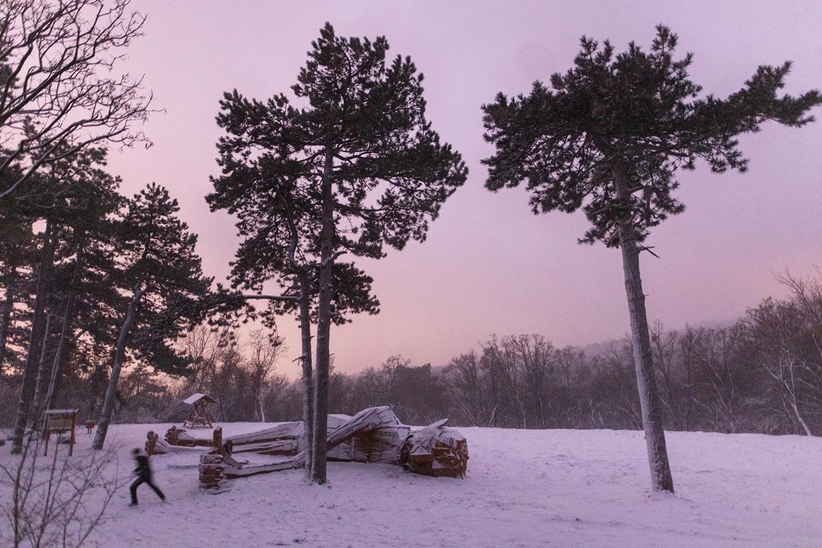 snow in Hungary Christmas