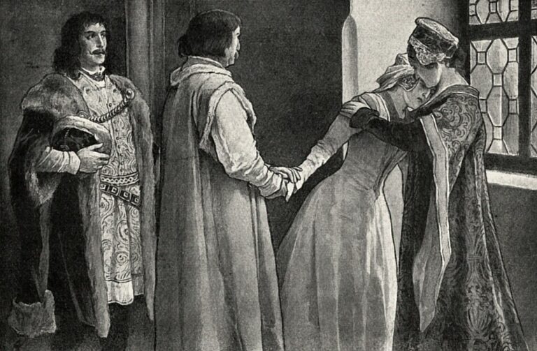 Catarina de Poděbrady deixando sua família