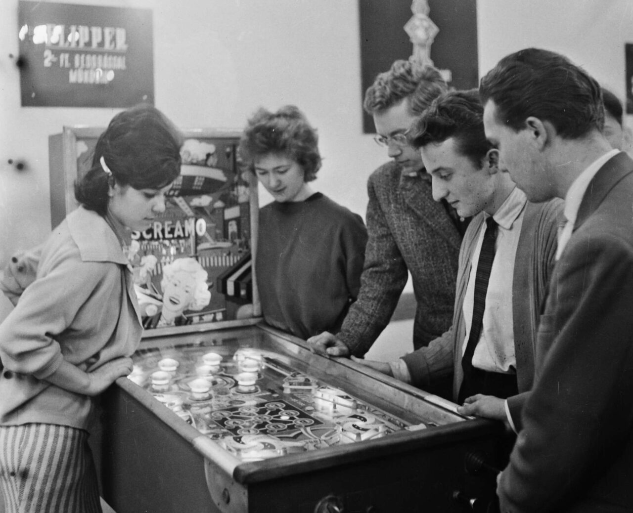 pinball machine youth socialism entertainment retro 1960s Fortepan community experience 20th century