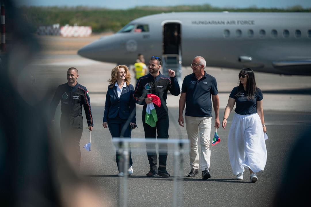Hungarian astronaut Tibor Kapu at Budapest Airport