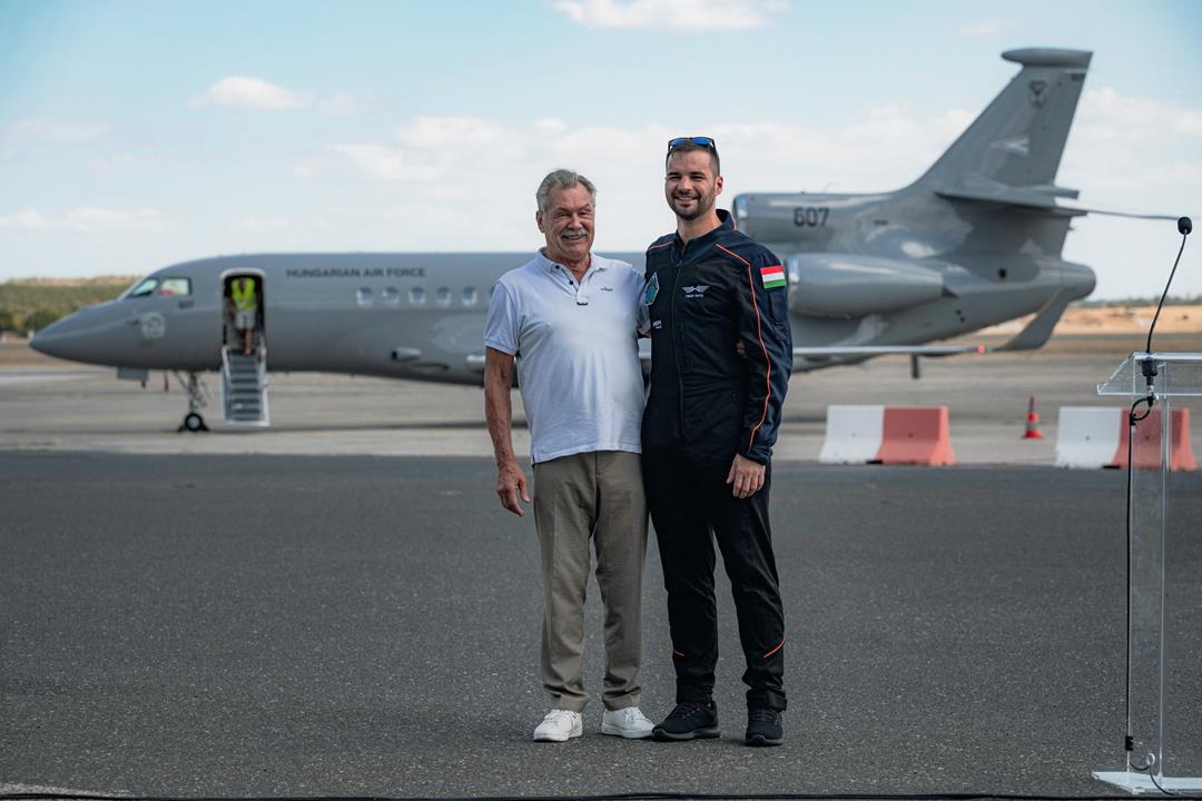 Hungarian astronaut Tibor Kapu at Budapest Airport