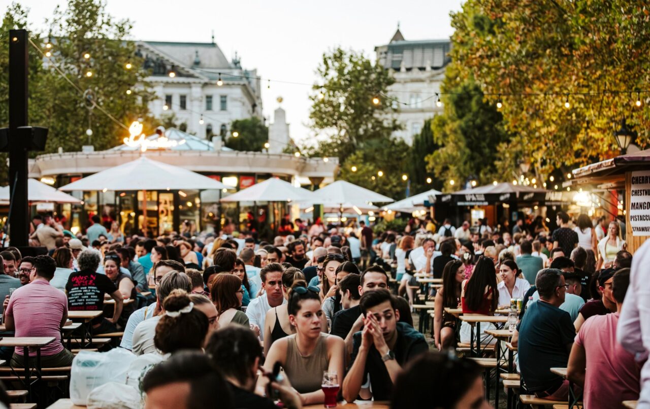 Downtown Budapest beer festival